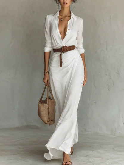 Robe Longue Ceinturée