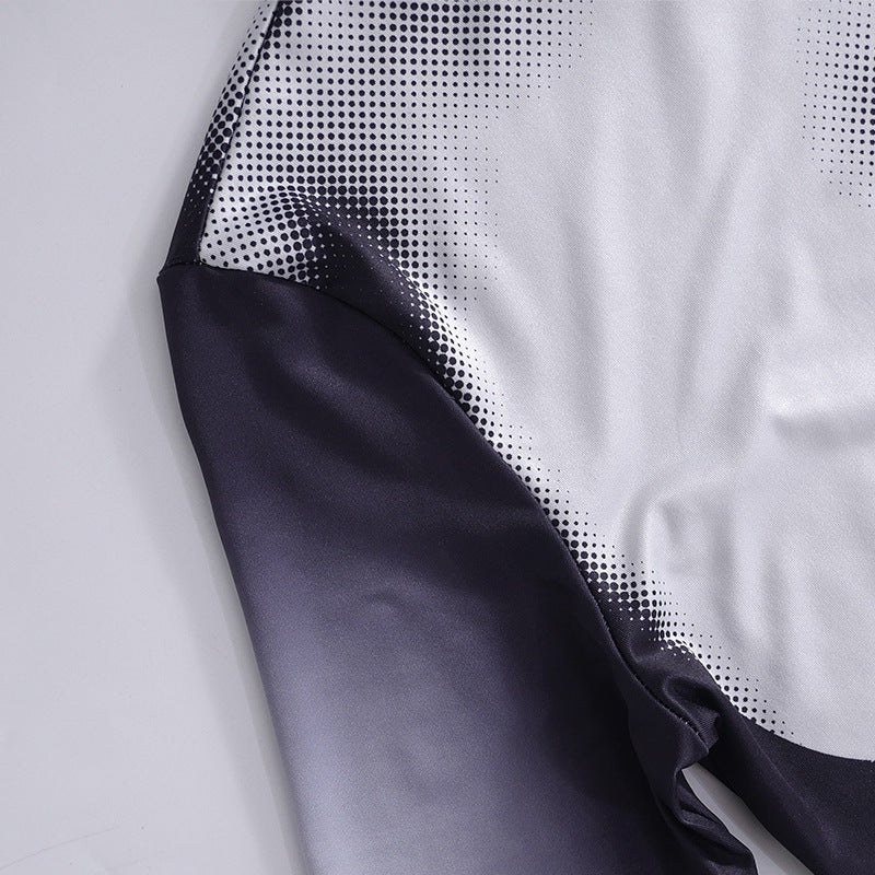 Robe Courte Ajustée à Imprimé Graphique