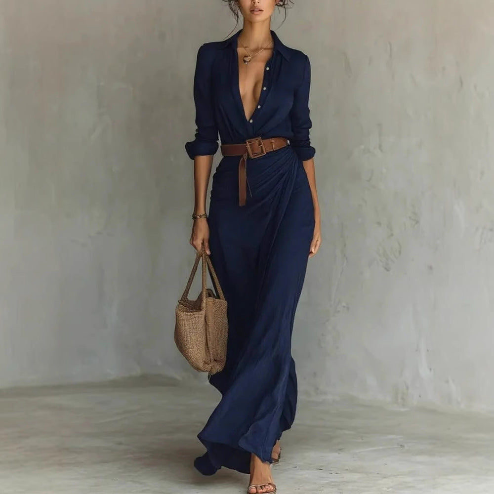 Robe Longue Ceinturée