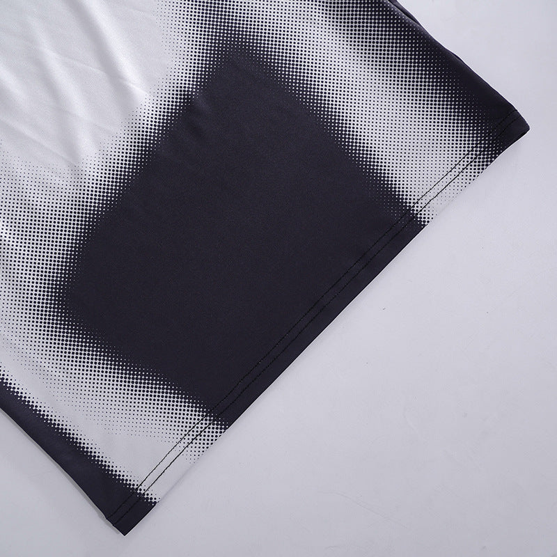 Robe Courte Ajustée à Imprimé Graphique