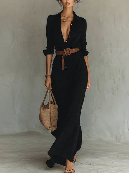 Robe Longue Ceinturée